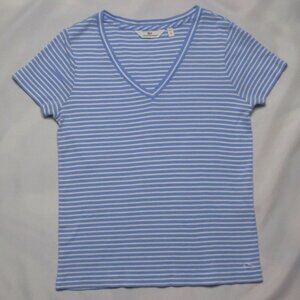 VINEYARD VINES womens STRIPED blue WHITE t-shirt TOP tee SO SOFT v-neck SIZE S